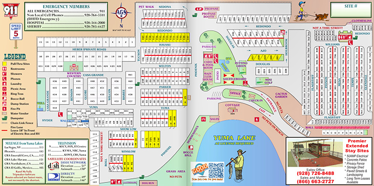 Yuma Lakes Resort - Resort Map